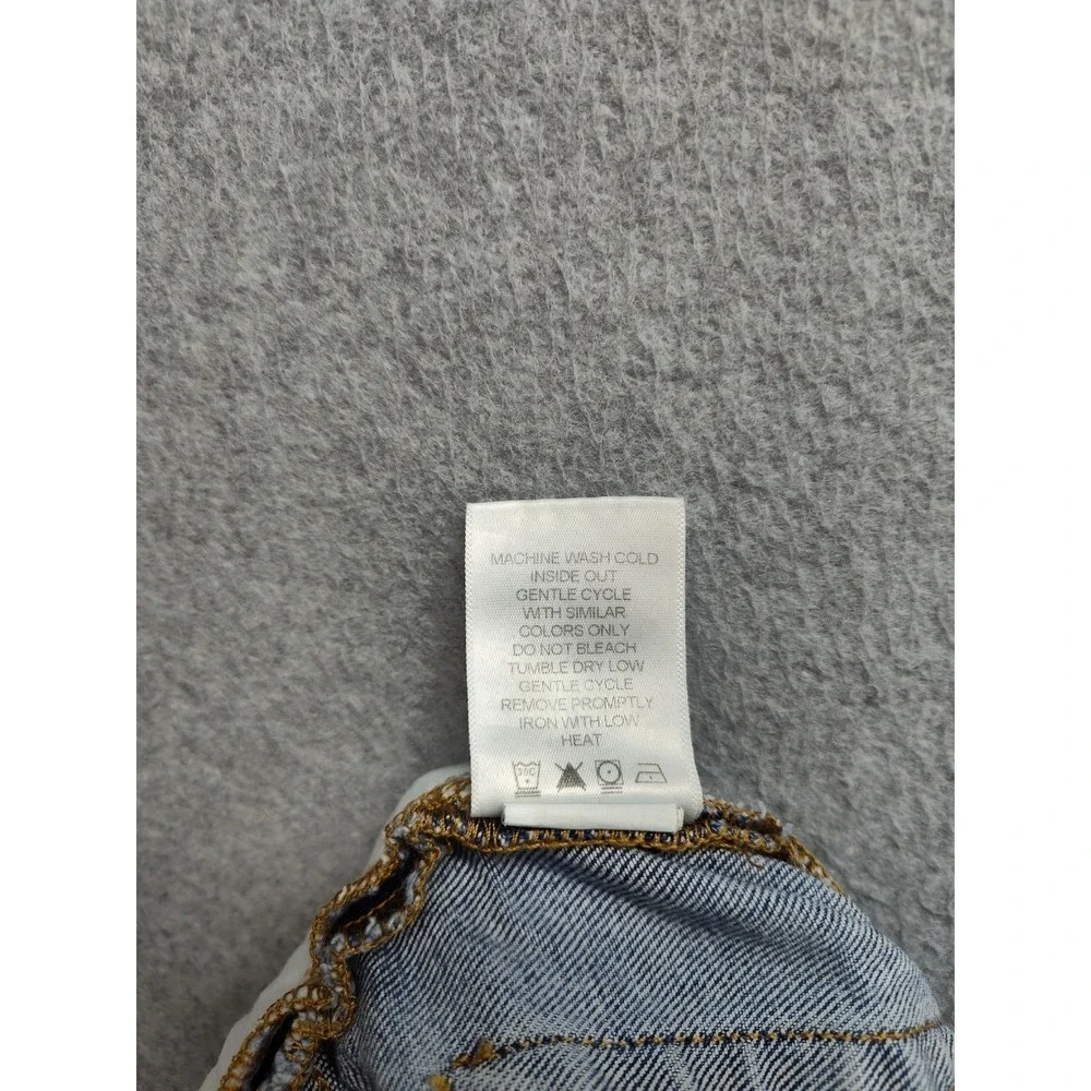 Fashion Nova Women Jeans 13 Blue 5 Pocket Side Slit High Rise Straight Leg Denim